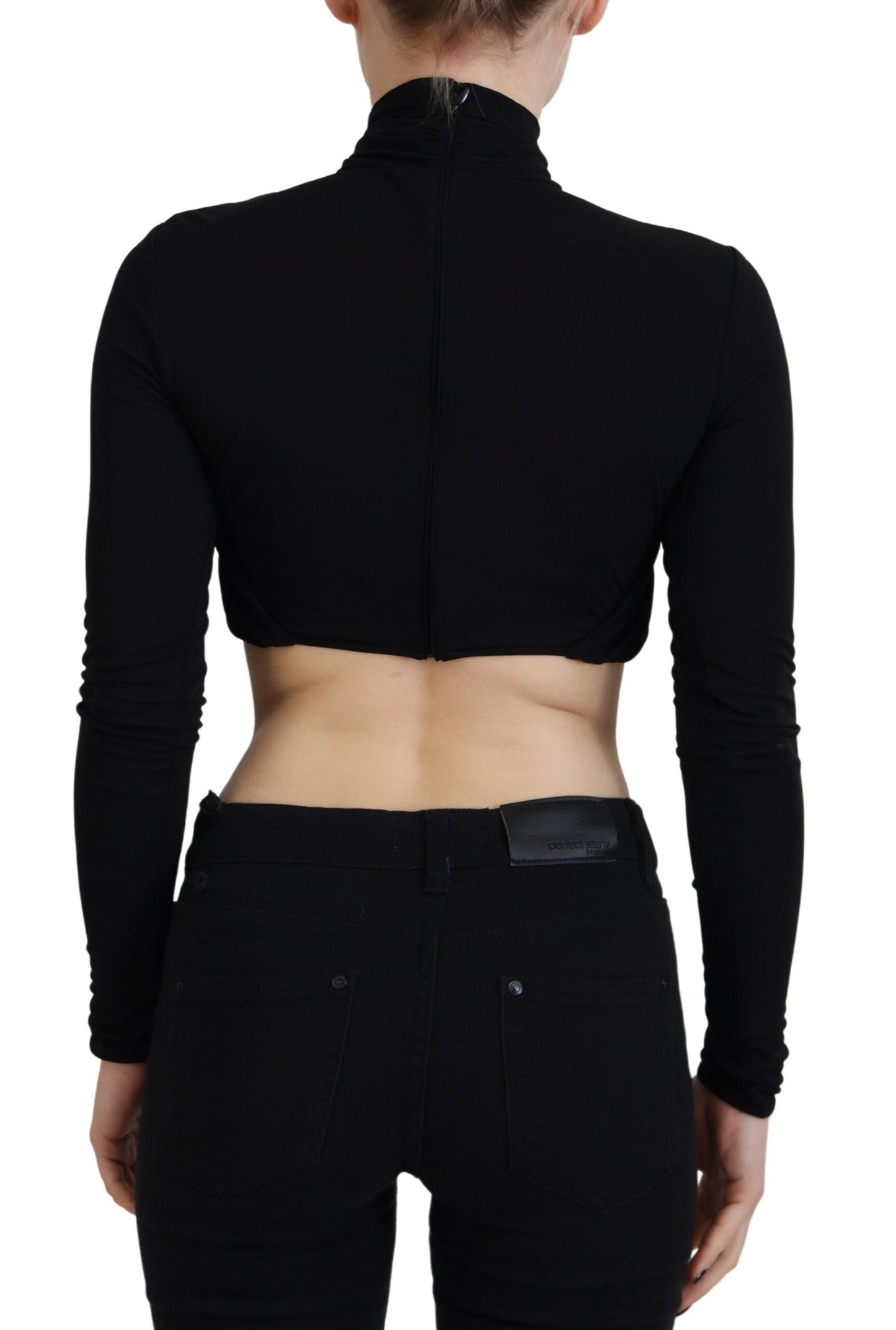 Dsquared² Black viscose cut-out long-sleeved top