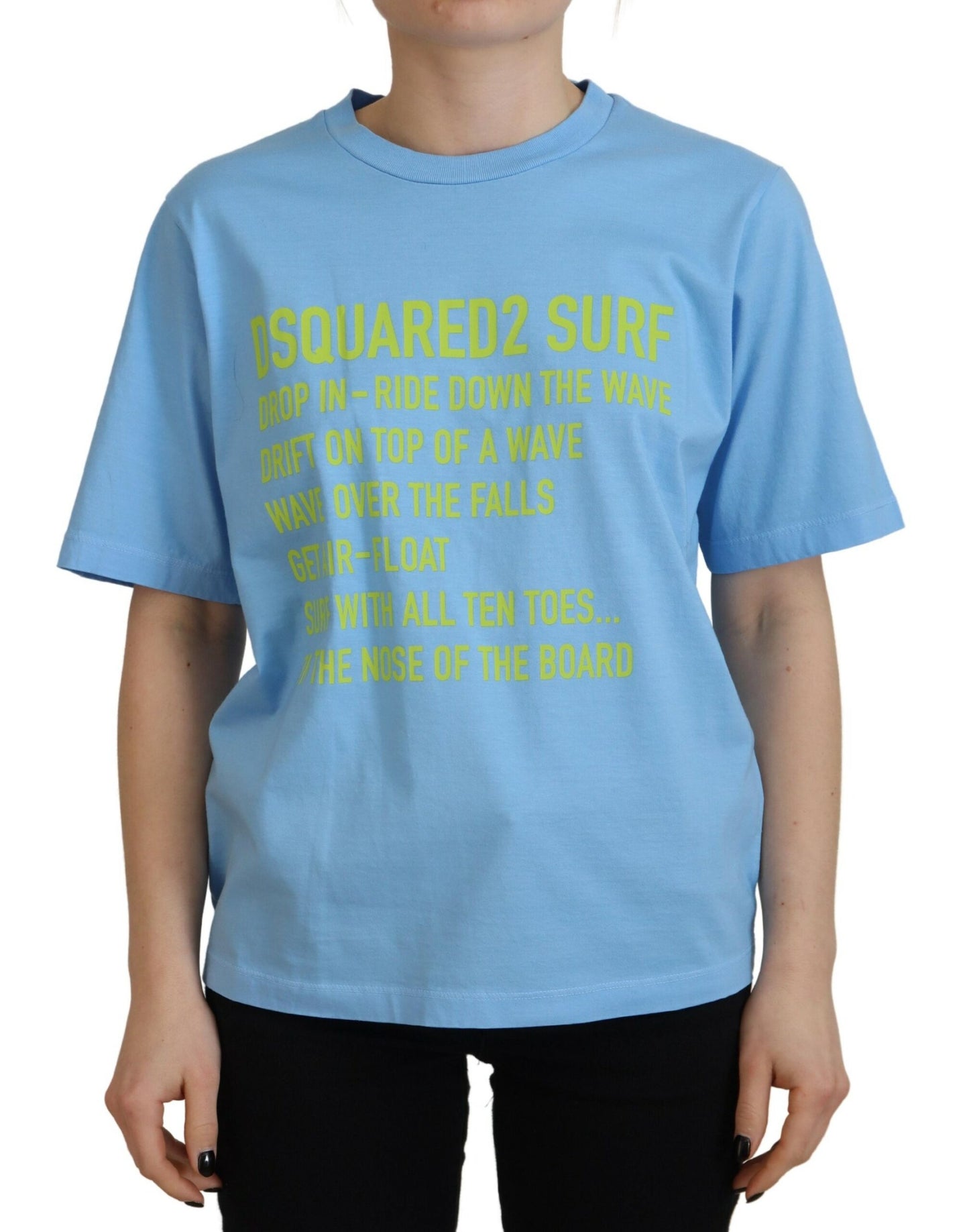 Dsquared² Kurzarm-T-Shirt mit blauem Logo-Druck aus Baumwolle mit Rundhalsausschnitt