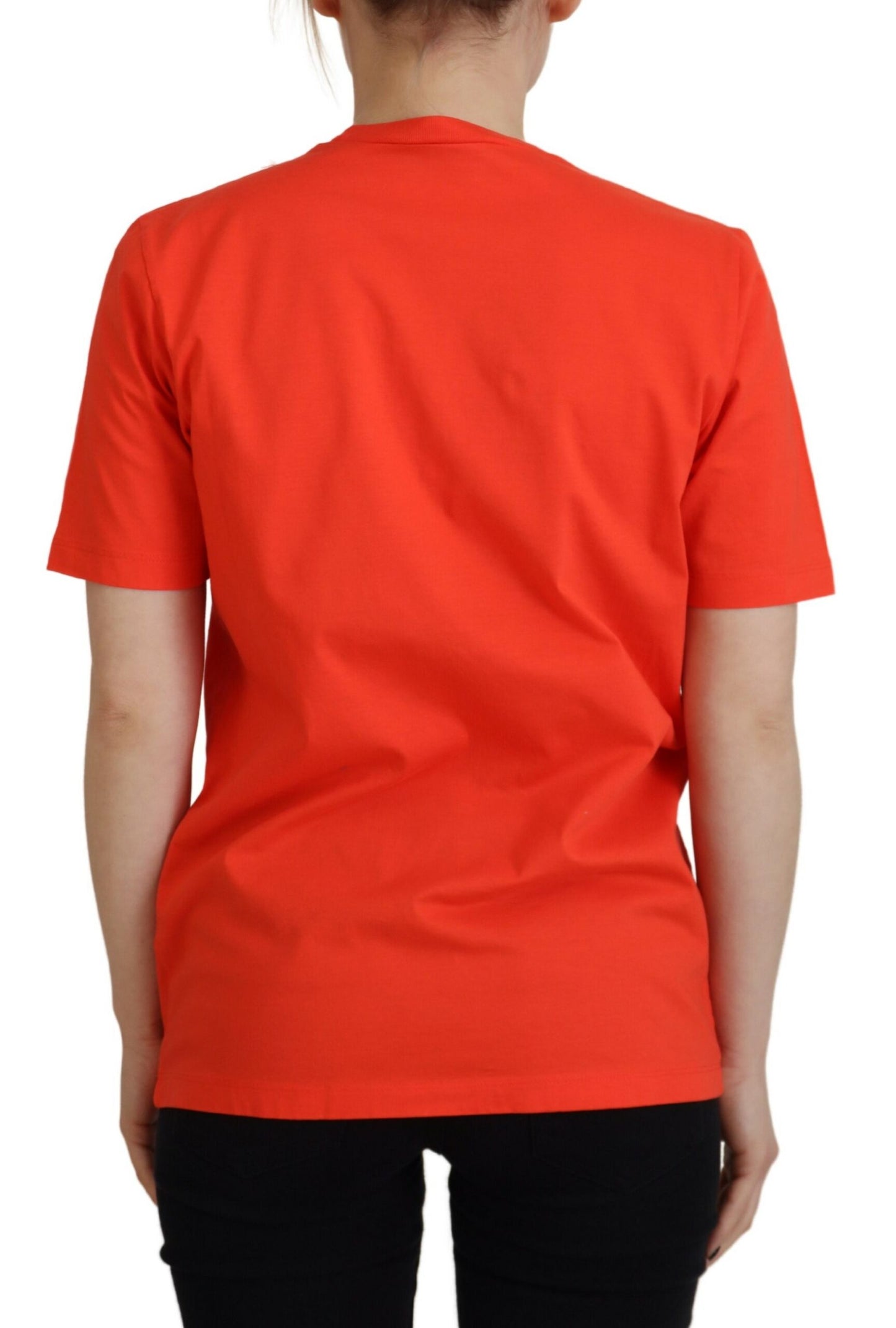 Dsquared² Orangefarbenes Baumwollglanz-Icon East Tee T-Shirt mit Rundhalsausschnitt