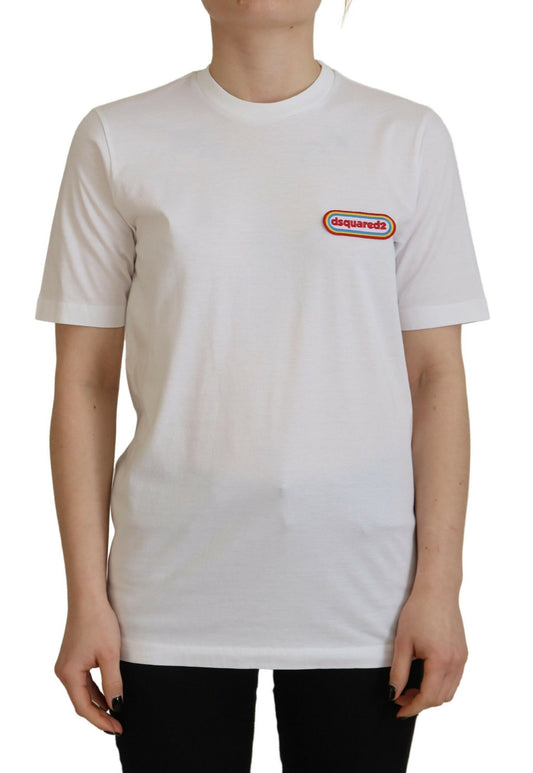 Dsquared² White Logo Patch Crewneck Short Sleeve T-Shirt