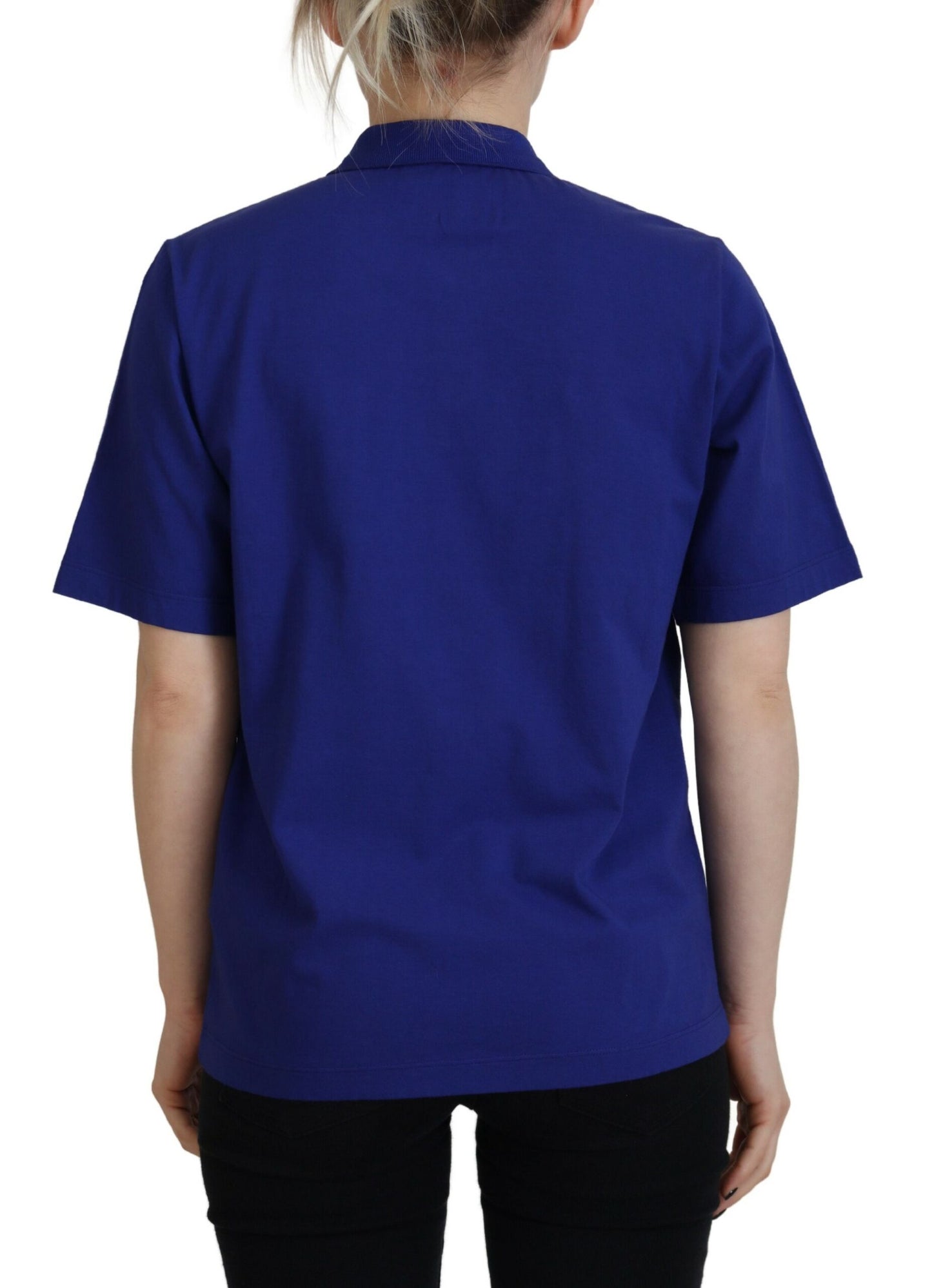 Dsquared² Blaues Collared Writings Polo-Shirt mit kurzen Ärmeln