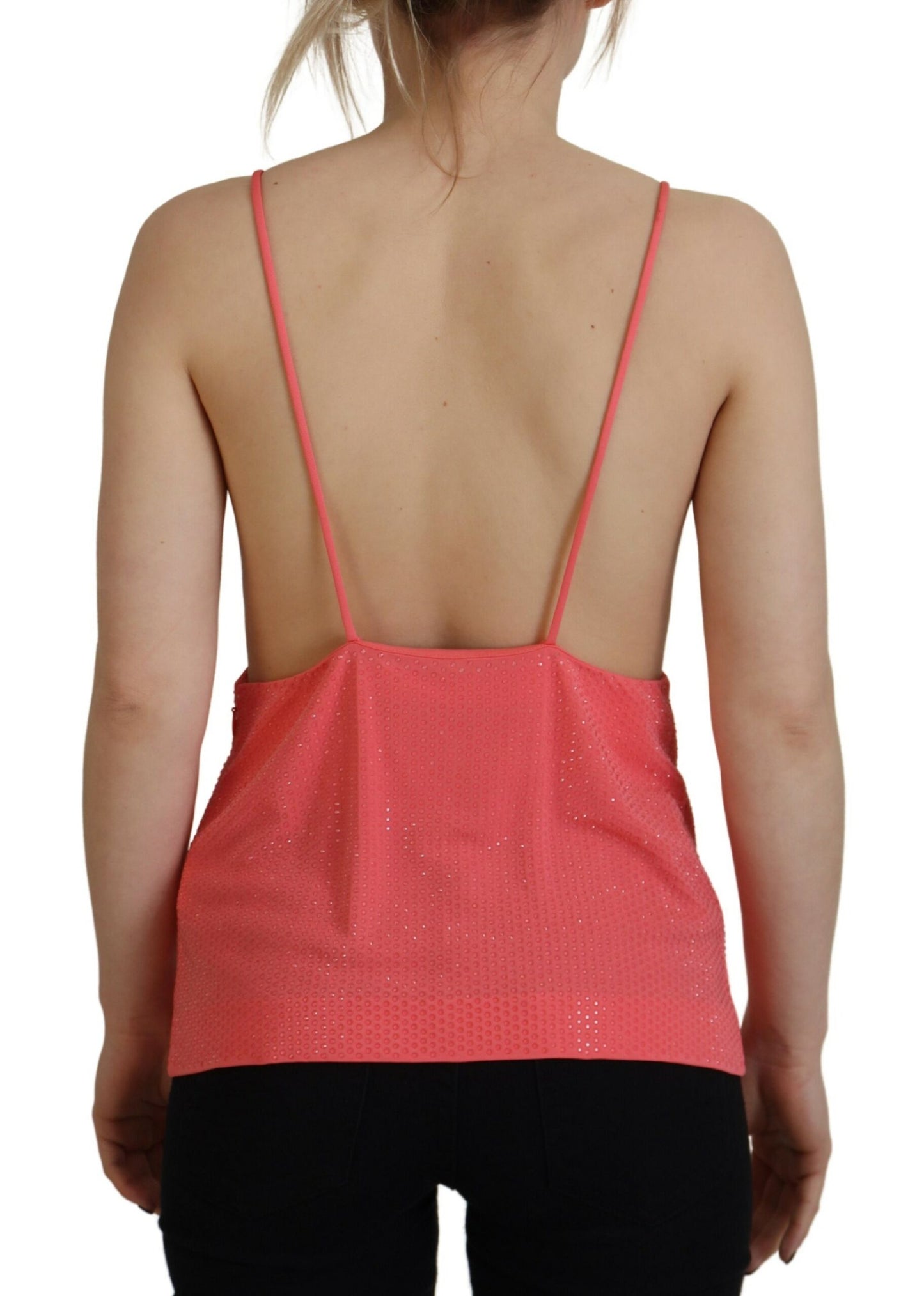 Dsquared² Pink Sleeveless Spaghetti Strap V-Neck Cami Top