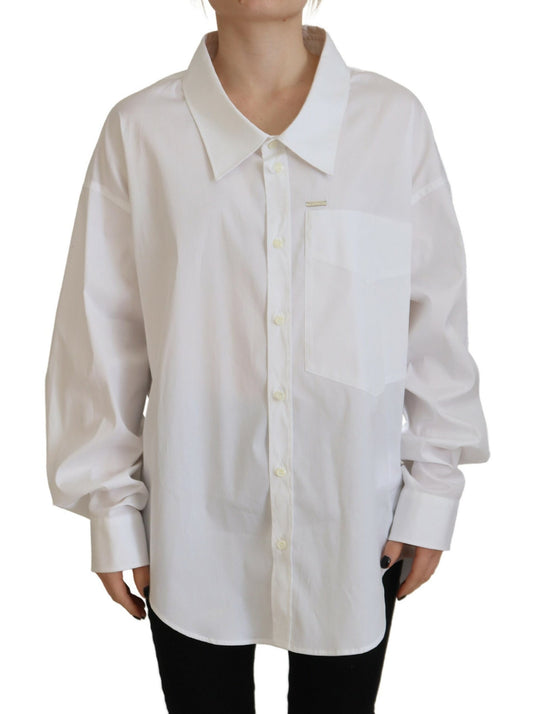 Dsquared² White Cotton Button Down Collar Shirt