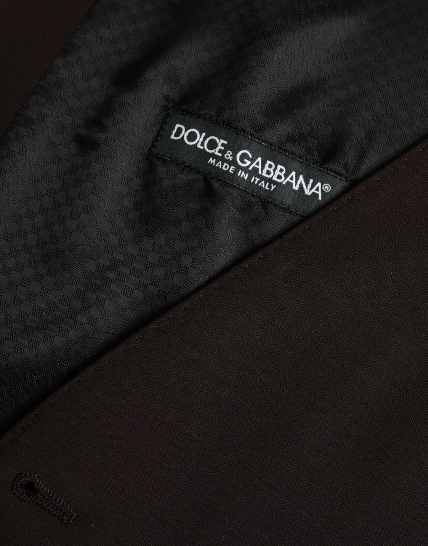 Dolce & Gabbana Braunes Wollwams Kleid Formelle Weste