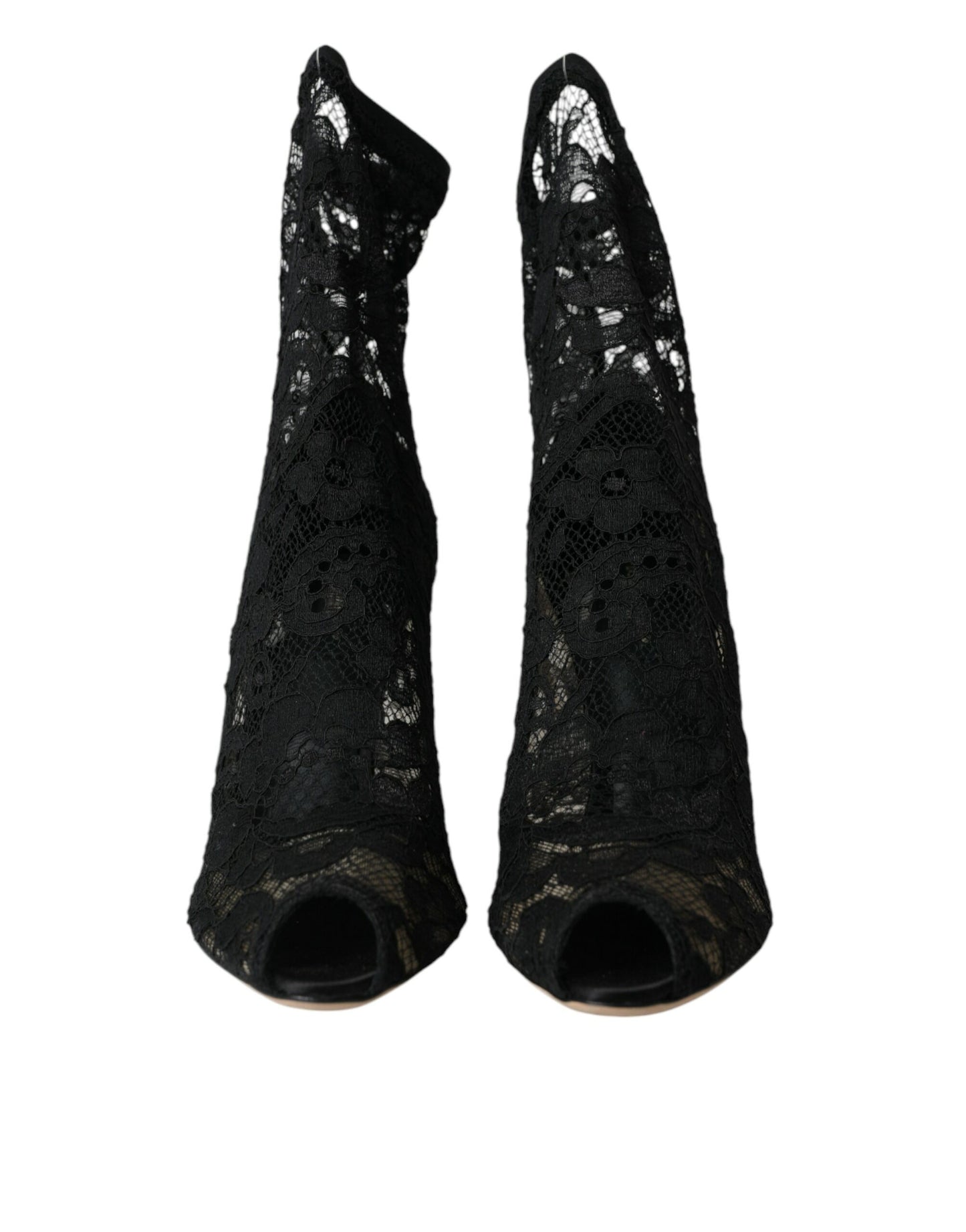 Dolce &amp; Gabbana Black Stretch Taormina Pointed Boots Shoes