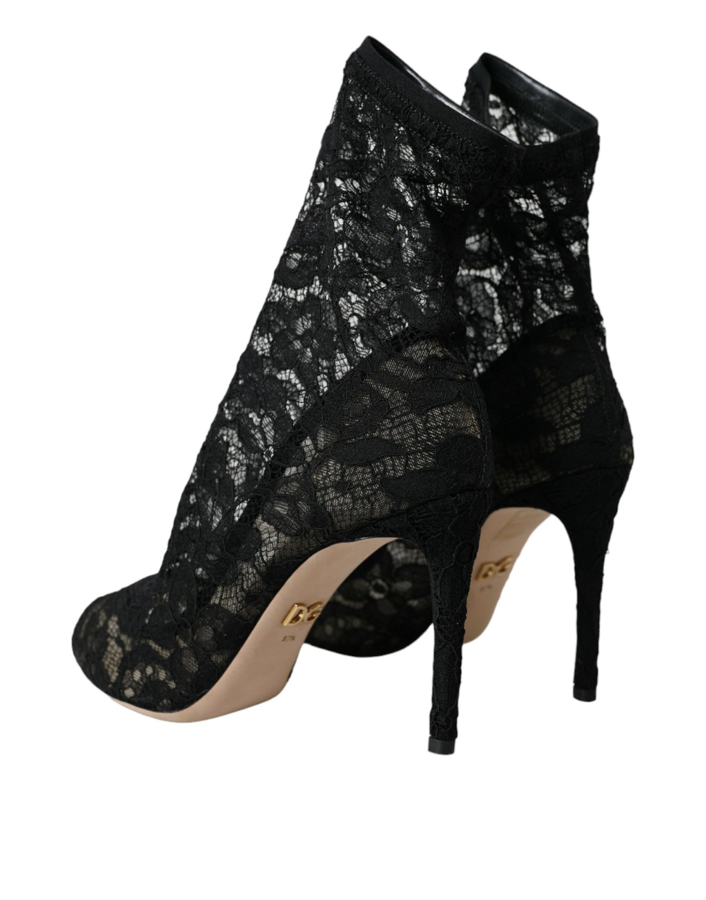 Dolce &amp; Gabbana Black Stretch Taormina Pointed Boots Shoes