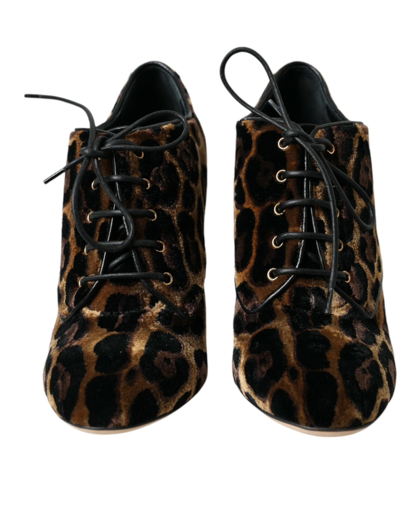 Dolce &amp; Gabbana Ruskea Leopard Hair Lace Up Boots -kengät