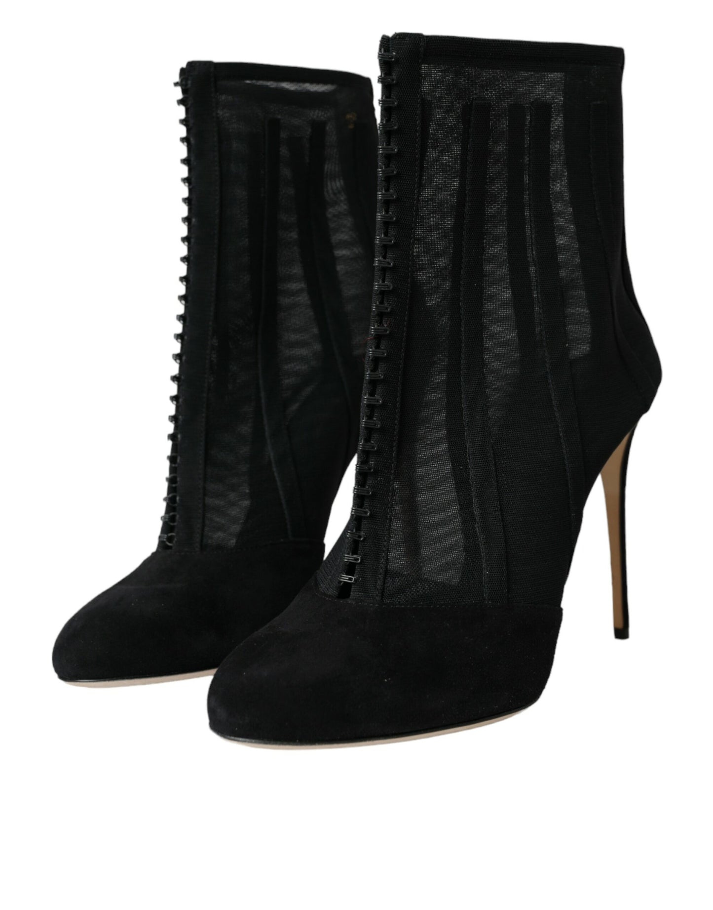 Dolce &amp; Gabbana Black Mesh Stiletto Heels nilkkurit