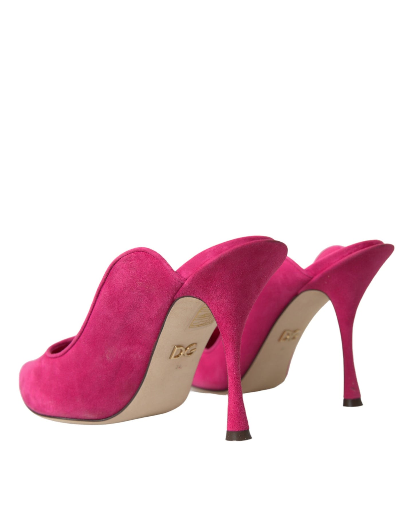 Dolce &amp; Gabbana Fuchsia Suede Mules Sandals -kengät