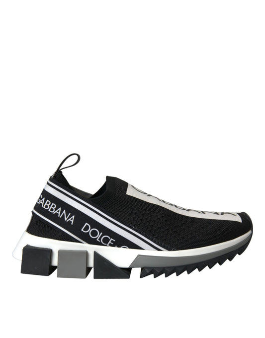 Dolce &amp; Gabbana Black White Slip On Sorrento Sneakers Shoes