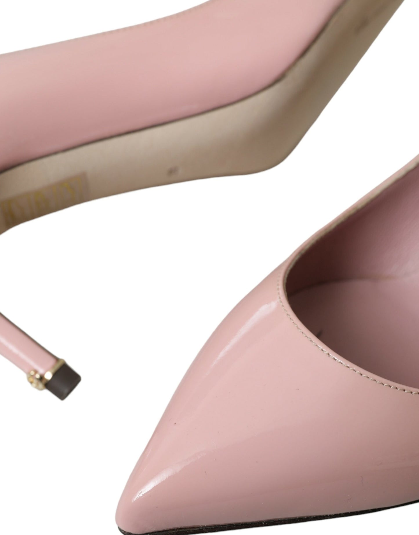 Dolce &amp; Gabbana Light Pink Patent Leather Heels Pumps Shoes