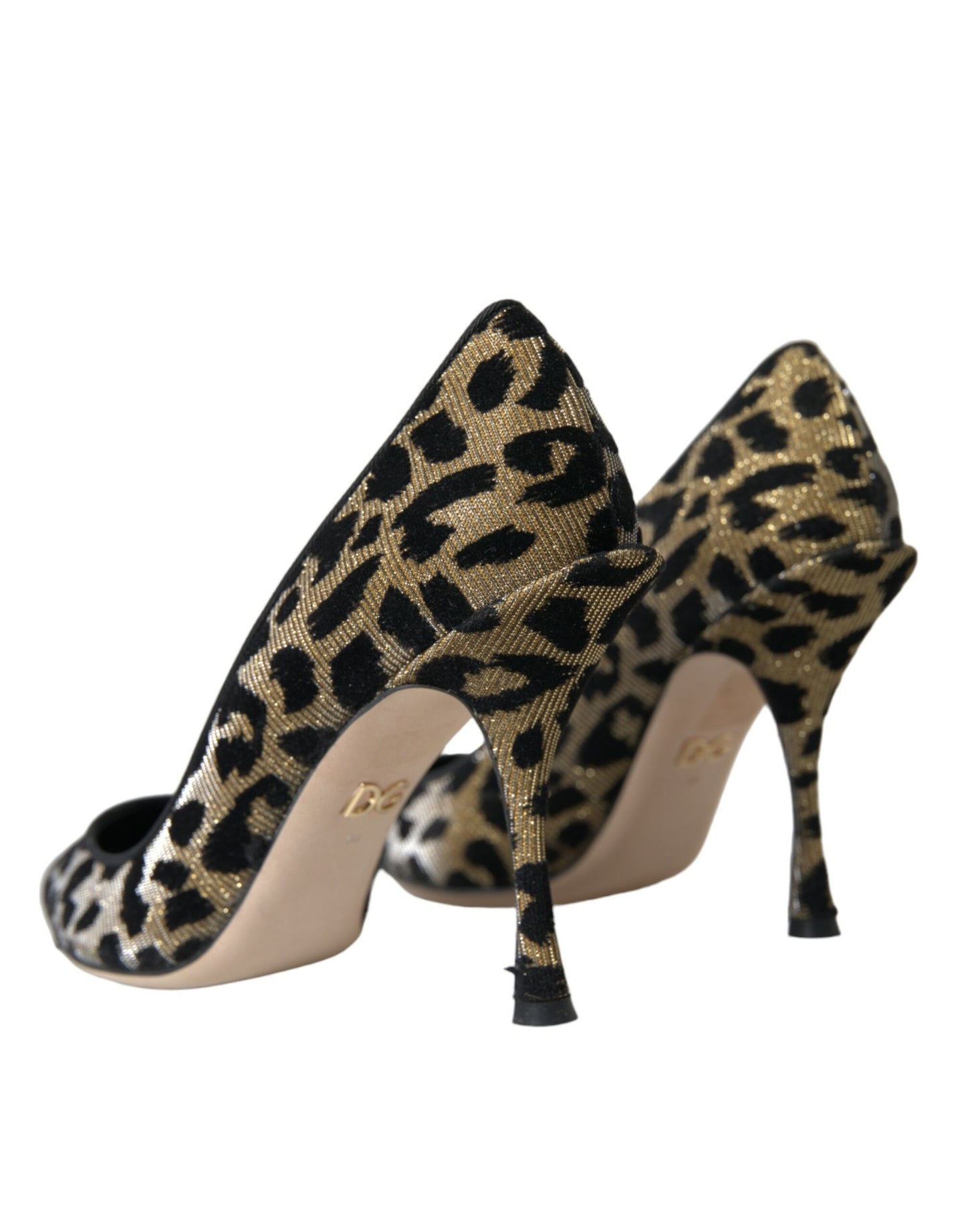 Dolce & Gabbana Schwarz Gold Leopard Lurex Heels Pumps Schuhe