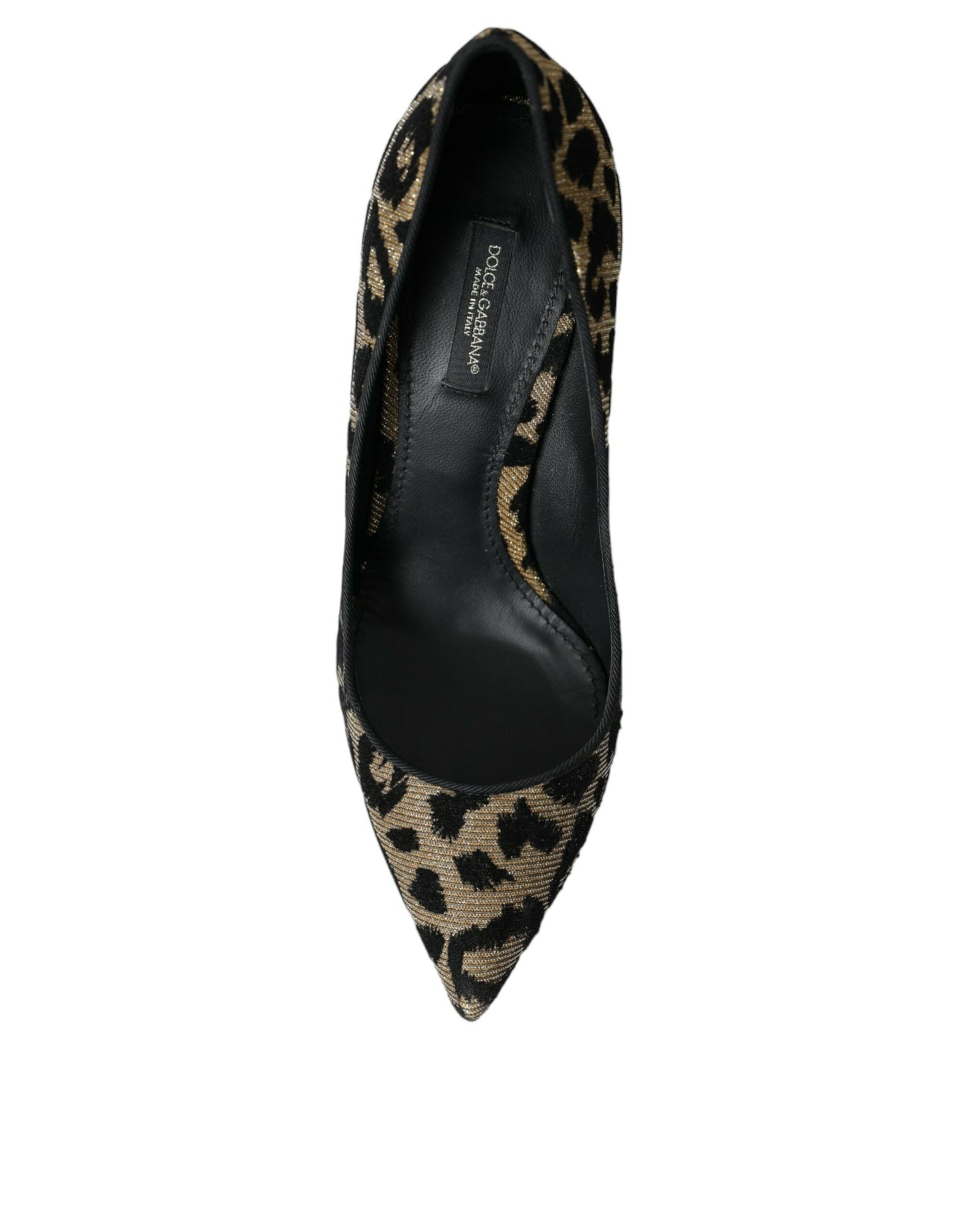 Dolce & Gabbana Schwarz Gold Leopard Lurex Heels Pumps Schuhe