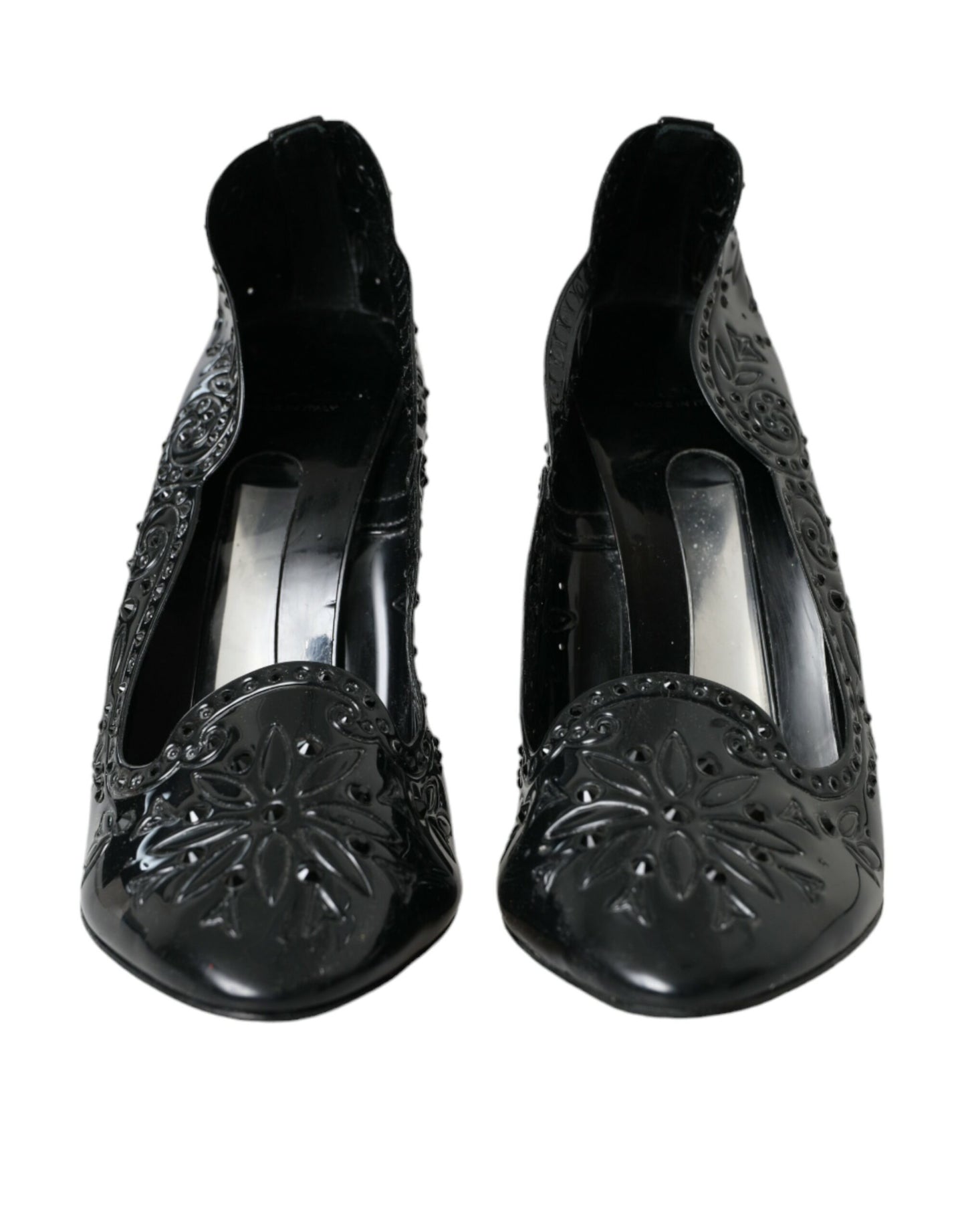 Dolce &amp; Gabbana Black Crystal CINDERELLA Heels Pumps Shoes