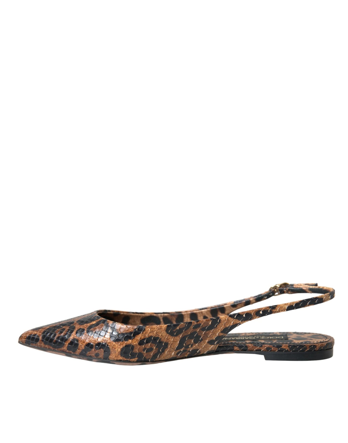 Dolce &amp; Gabbana Brown Leopard Exotic Skin Slingback -kengät