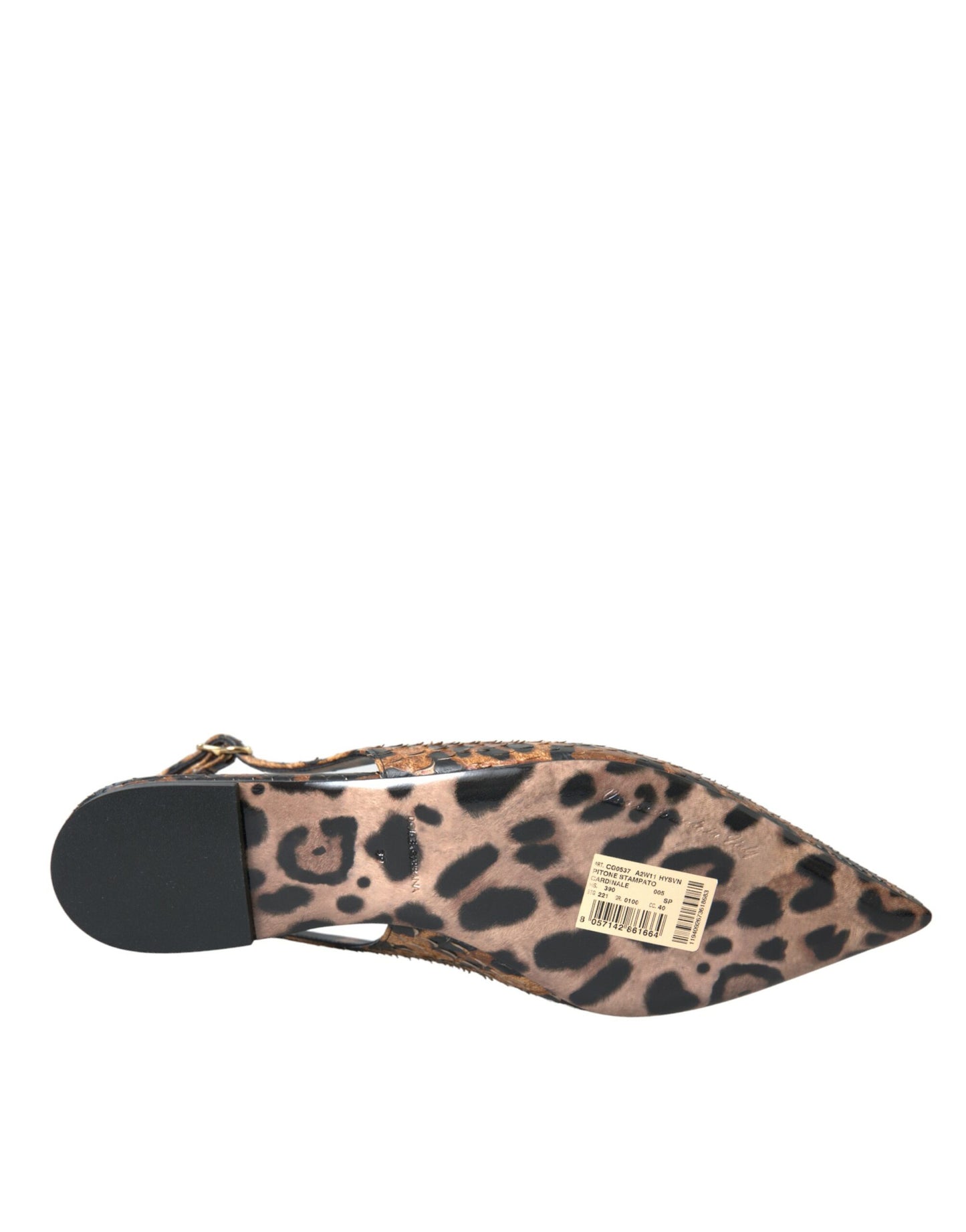 Dolce &amp; Gabbana Brown Leopard Exotic Skin Slingback -kengät