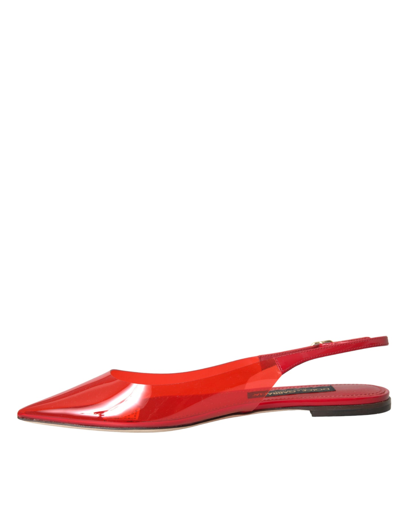 Dolce &amp; Gabbana Punainen PVC Slingback Clear Flats Sandaalit Kengät