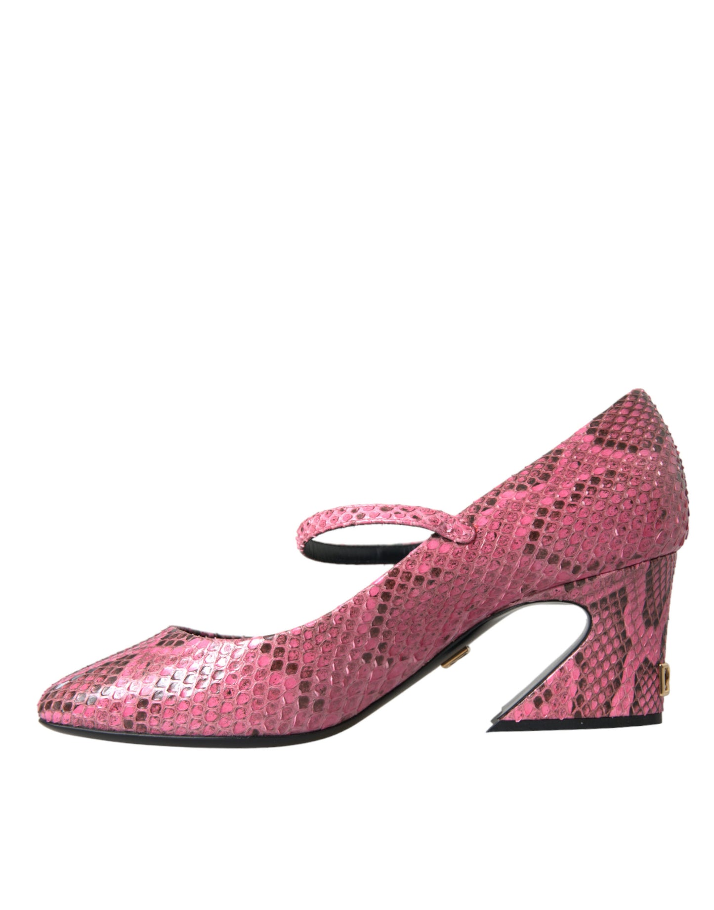 Dolce &amp; Gabbana Pink Python Leather Mary Jane Heels Shoes