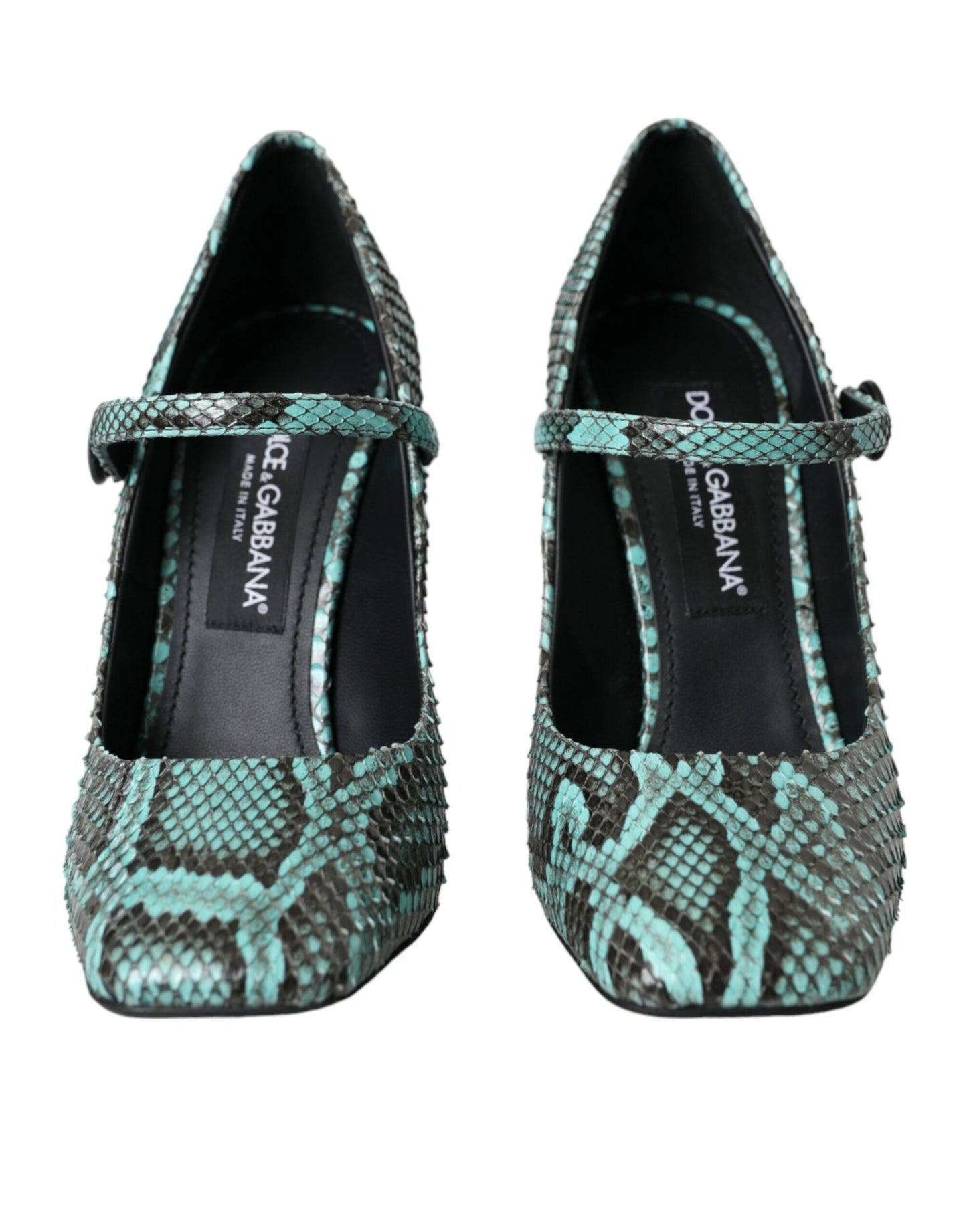 Dolce &amp; Gabbana Aqua Python Leather Mary Jane Pumps