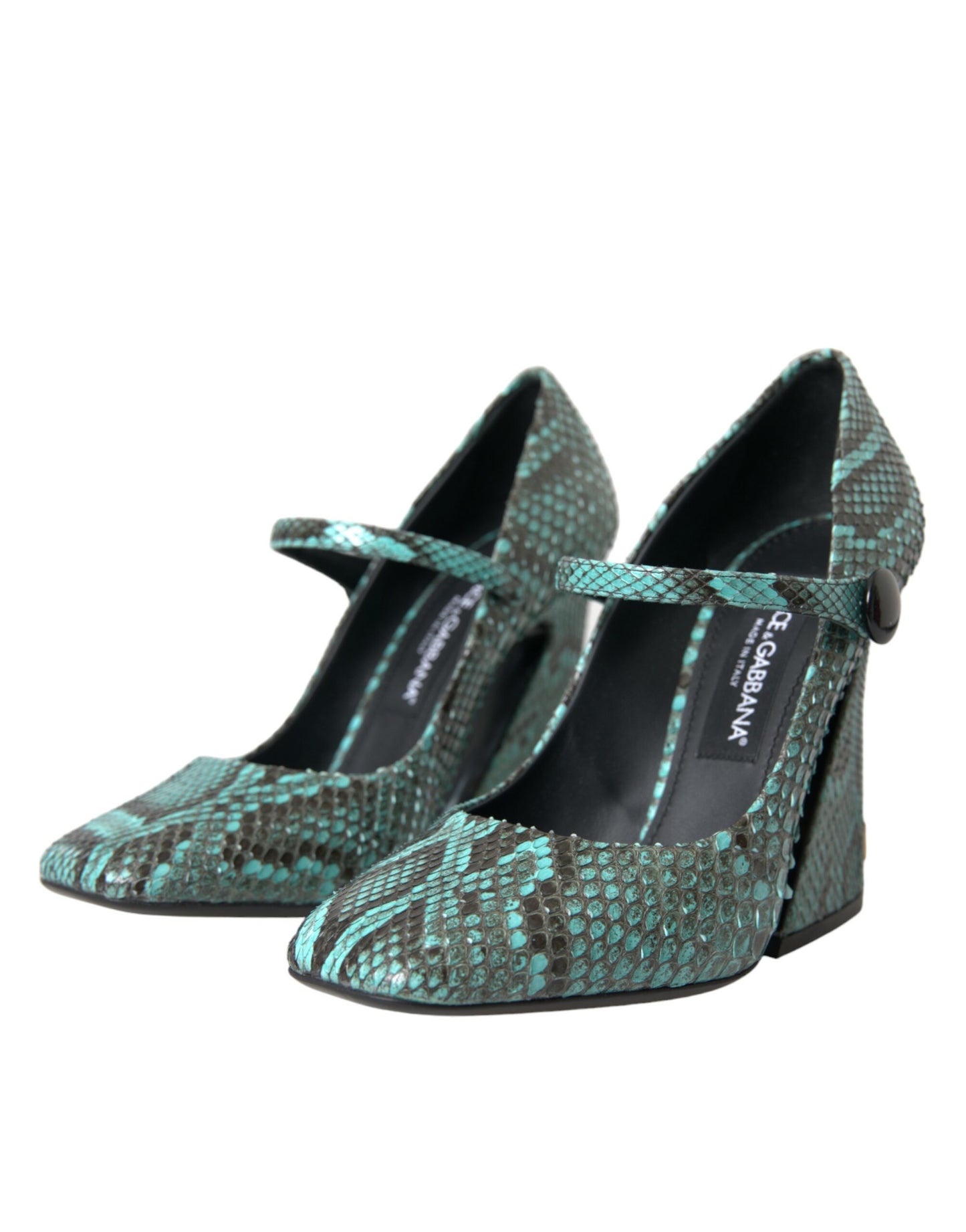 Dolce &amp; Gabbana Aqua Python Leather Mary Jane Pumps