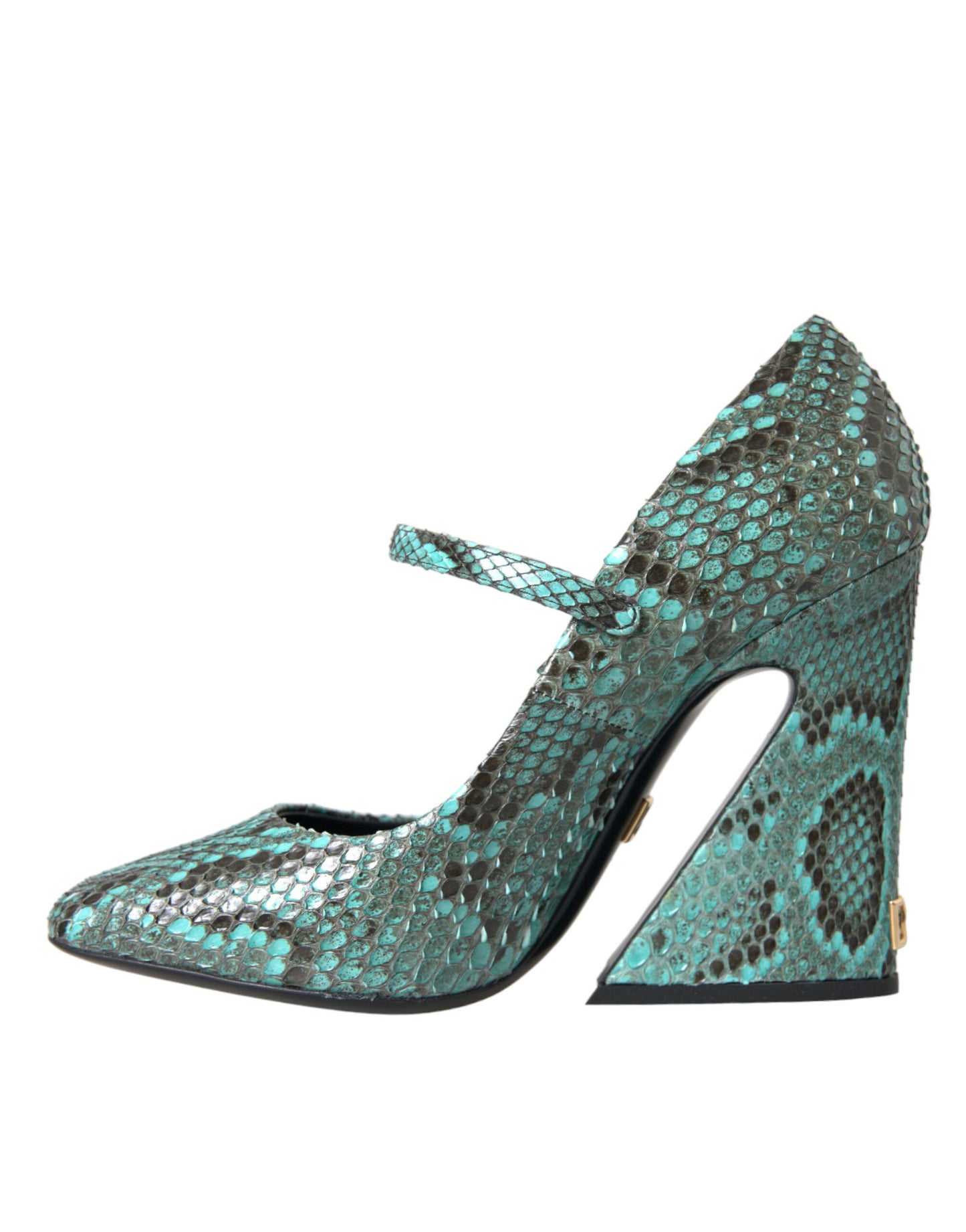 Dolce &amp; Gabbana Aqua Python Leather Mary Jane Pumps