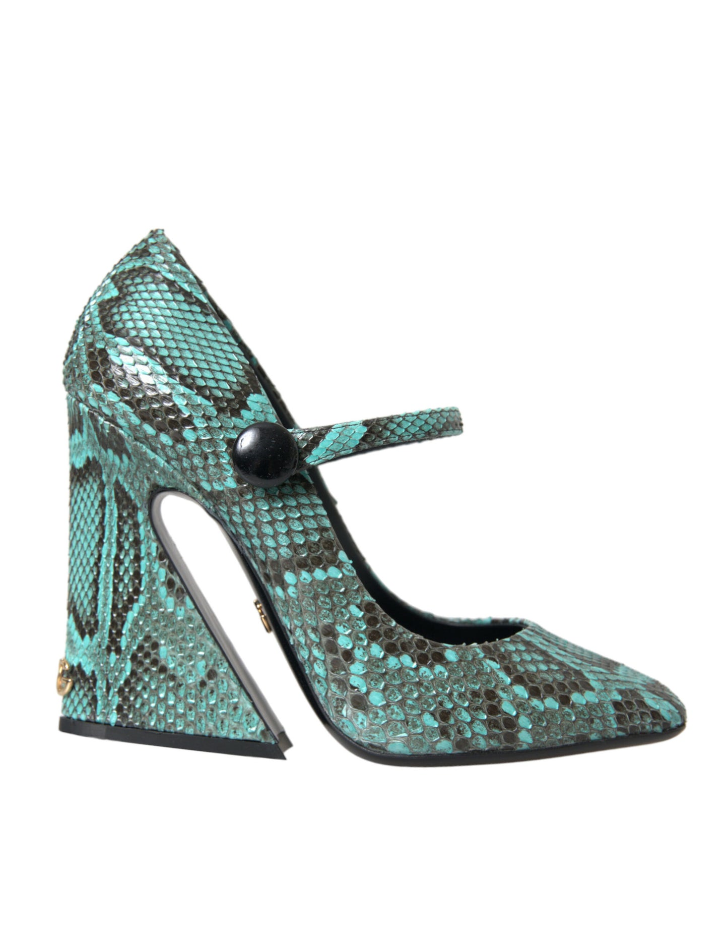 Dolce &amp; Gabbana Aqua Python Leather Mary Jane Pumps