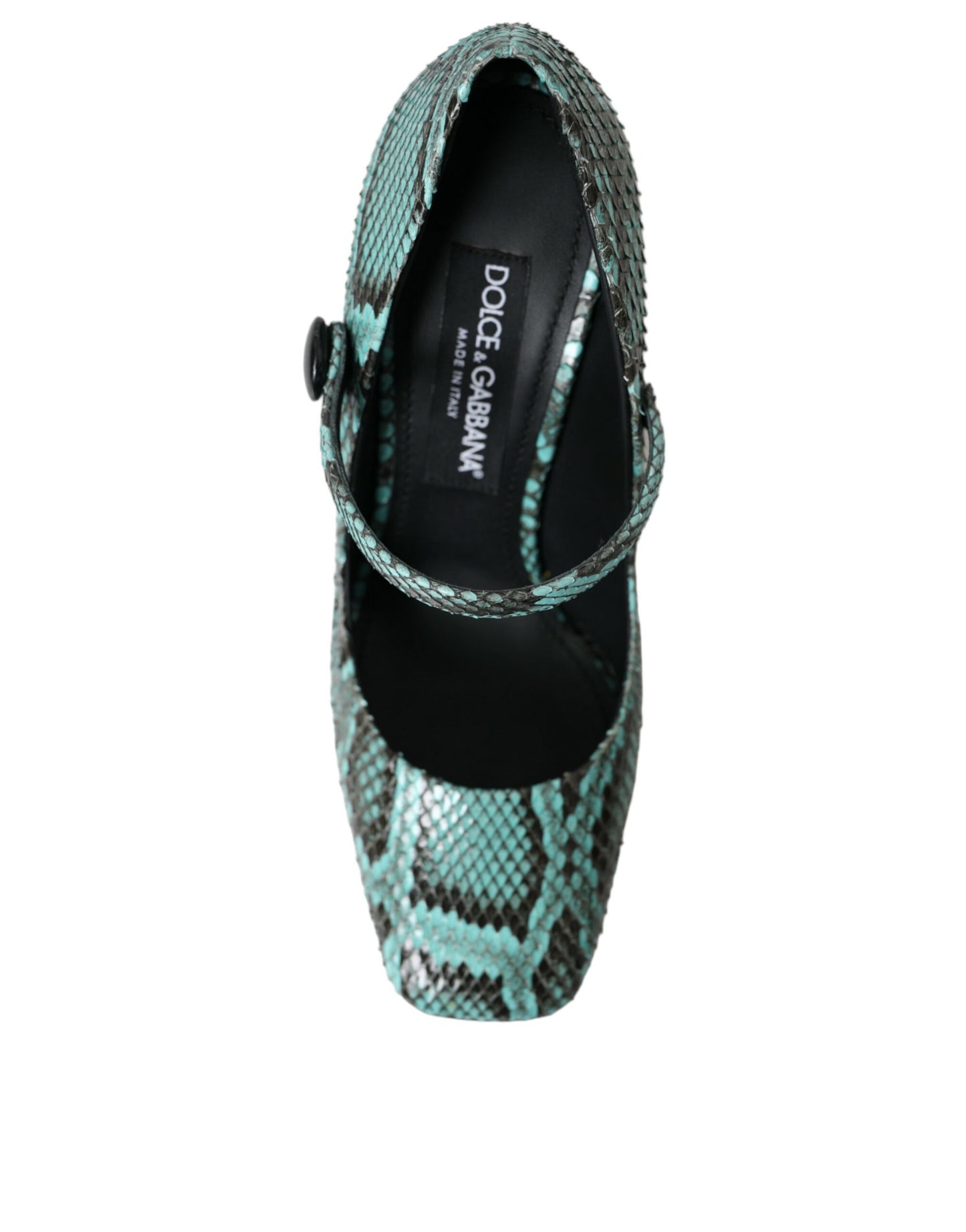 Dolce &amp; Gabbana Aqua Python Leather Mary Jane Pumps