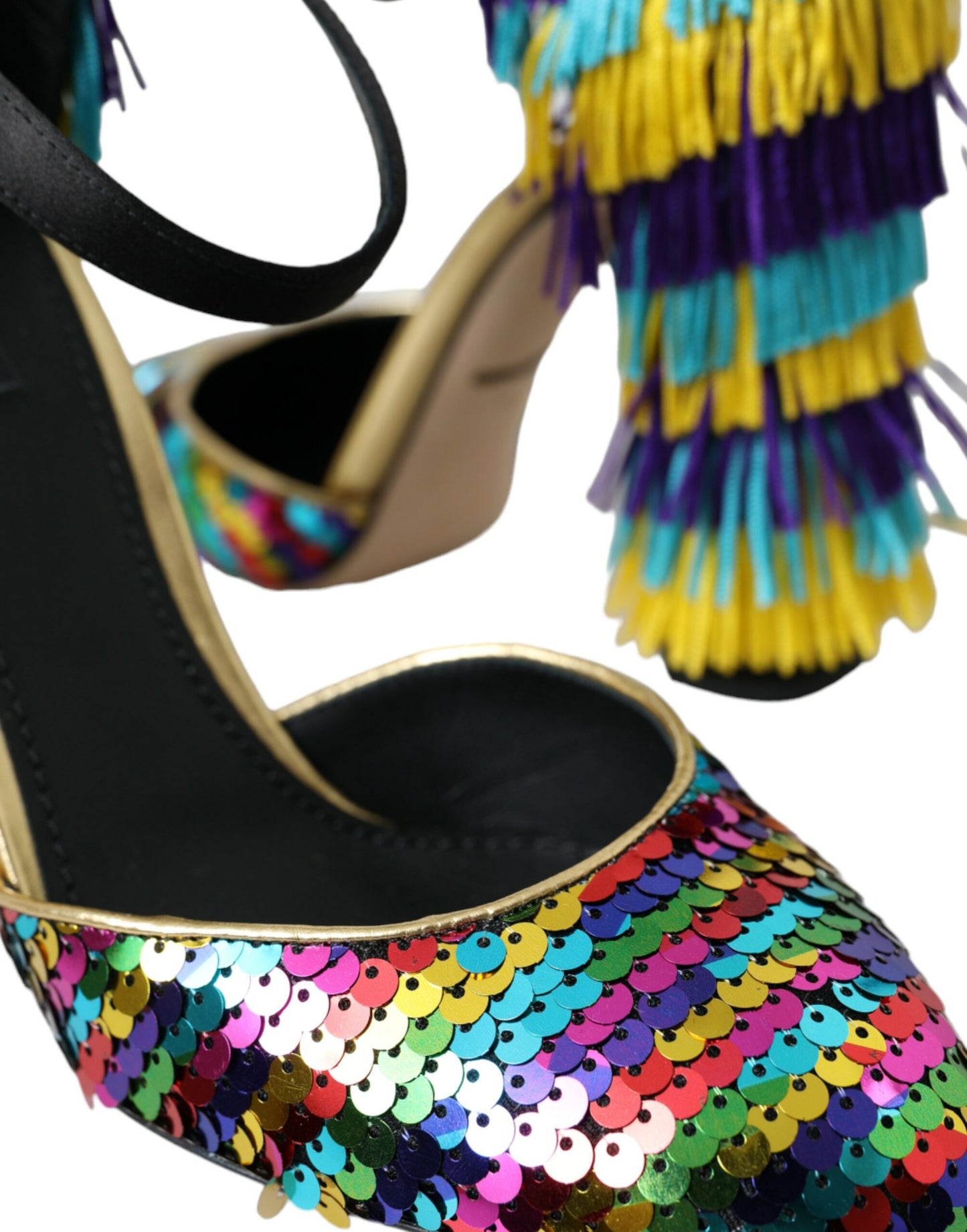 Dolce &amp; Gabbana Multicolor Sequin Crystal Mary Jane Shoes