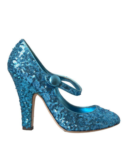 Dolce &amp; Gabbana Blue Sequin Mary Jane Pumps korkokengät