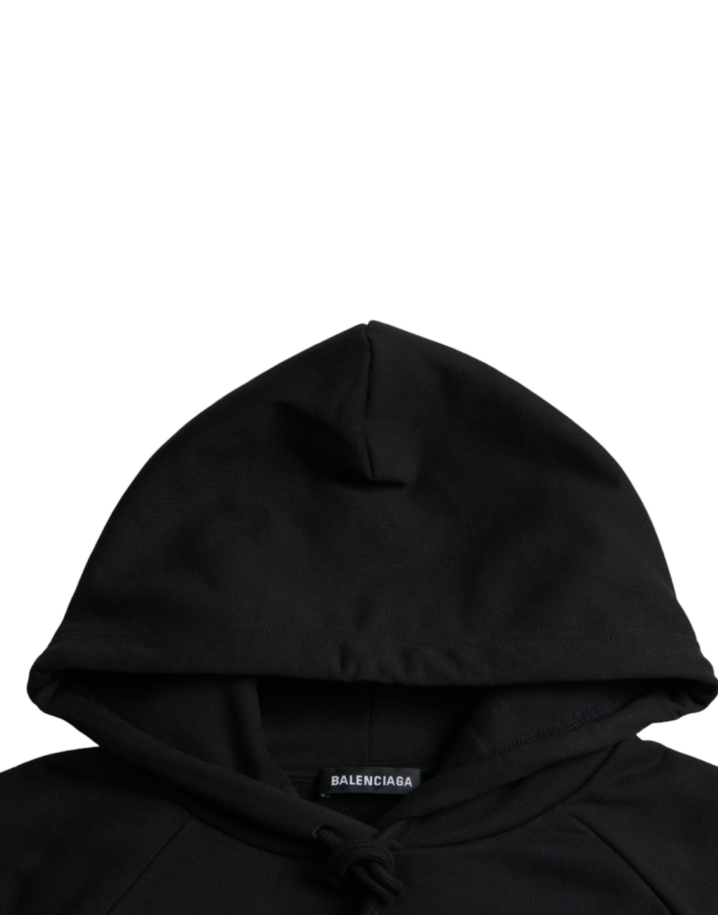 Balenciaga Black Cotton Logo hupullinen villapaita