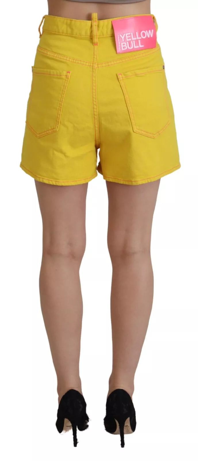 Dsquared² Gelb Baumwolle Hohe Taille Baggy Frauen Hotpants Shorts