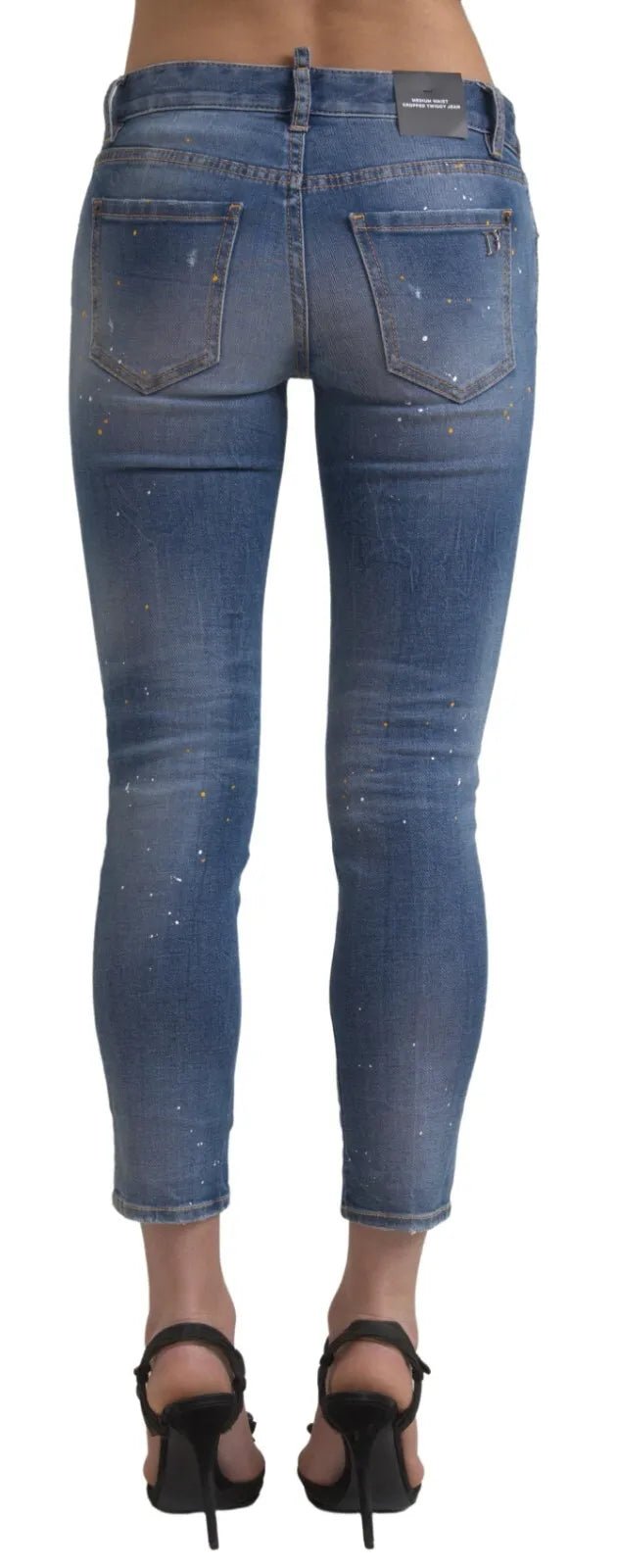 Dsquared² Blaue Mid Waist Cropped Twiggy Denim Jeans