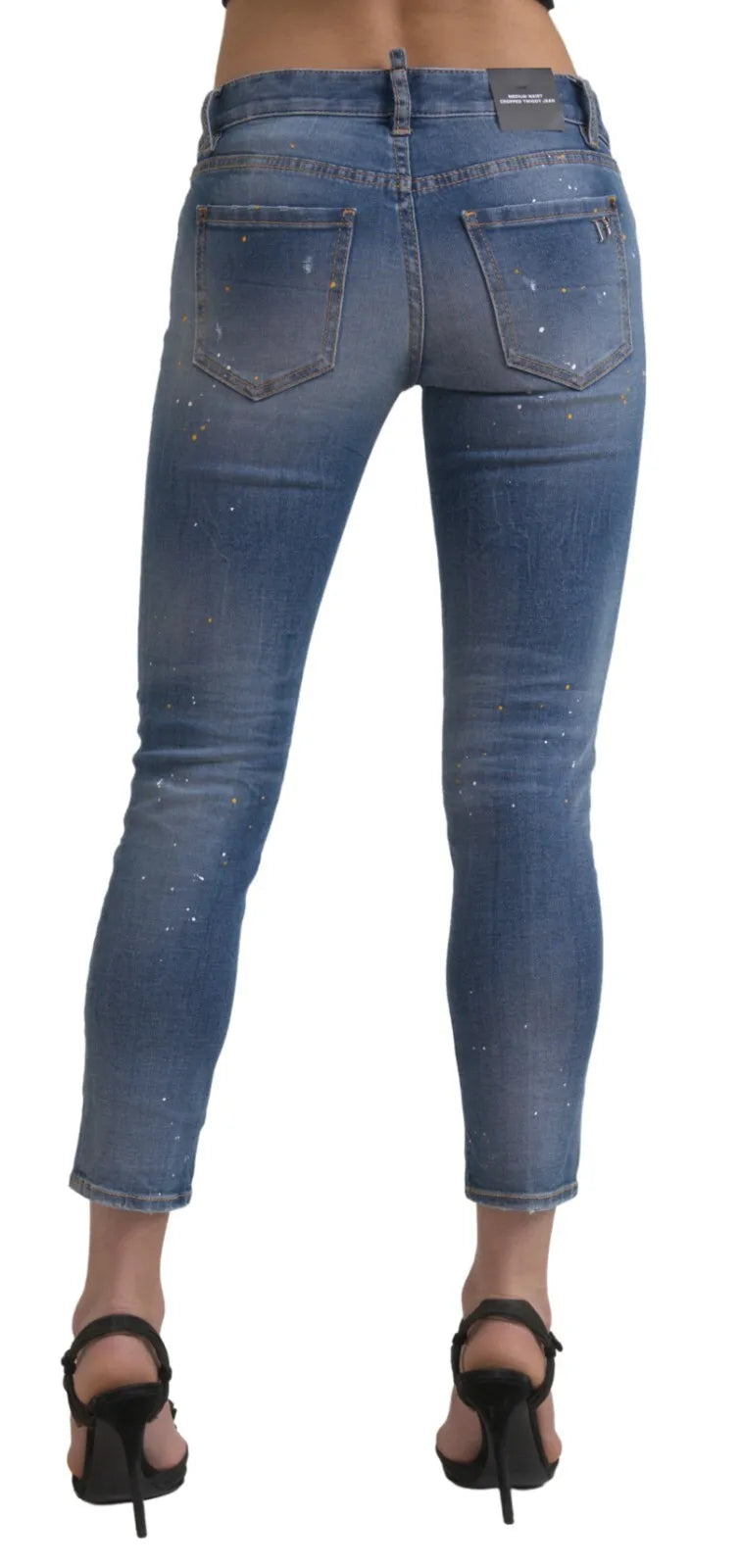 Dsquared² Blaue Mid Waist Cropped Twiggy Denim Jeans