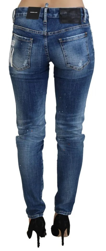 Dsquared² Blue Icon Skinny Jennifer Low Waist Denim Jeans