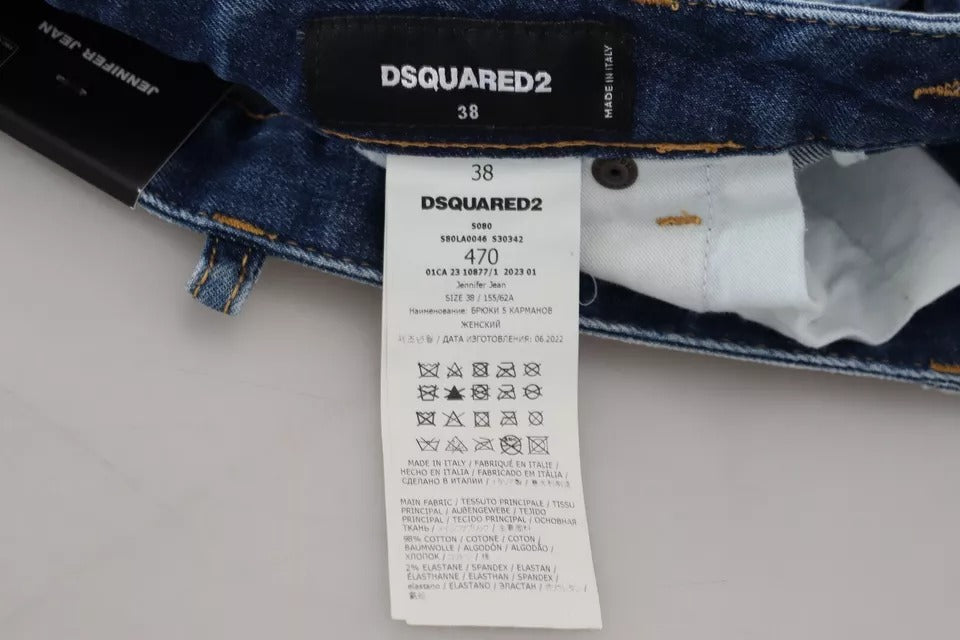 Dsquared² Blue Icon Skinny Jennifer Low Waist Denim Jeans