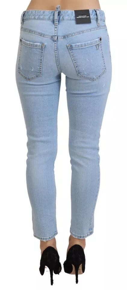 Dsquared² Blue Twiggy Mid Rise Denim Jeans