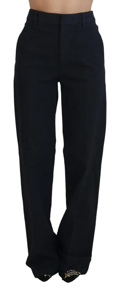 Dsquared² Schwarz karierte High Waist Straight Pants