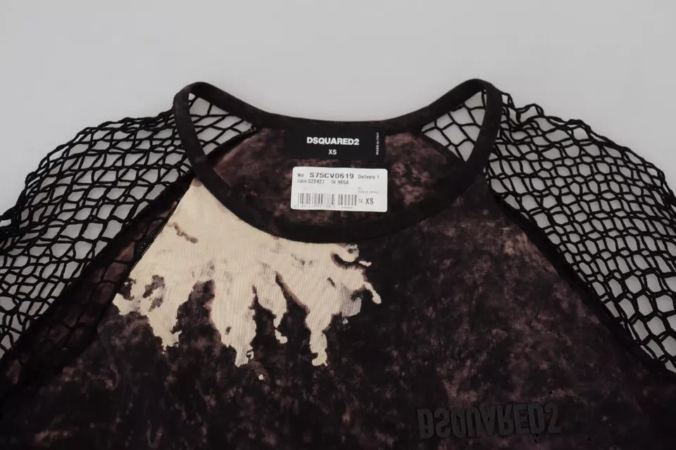 Dsquared² Black Tie Dye Mesh pitkähihainen puuvillainen vaihtomekko