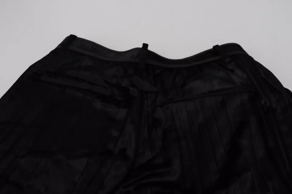 Dsquared² Black pleated high waist wide leg pants