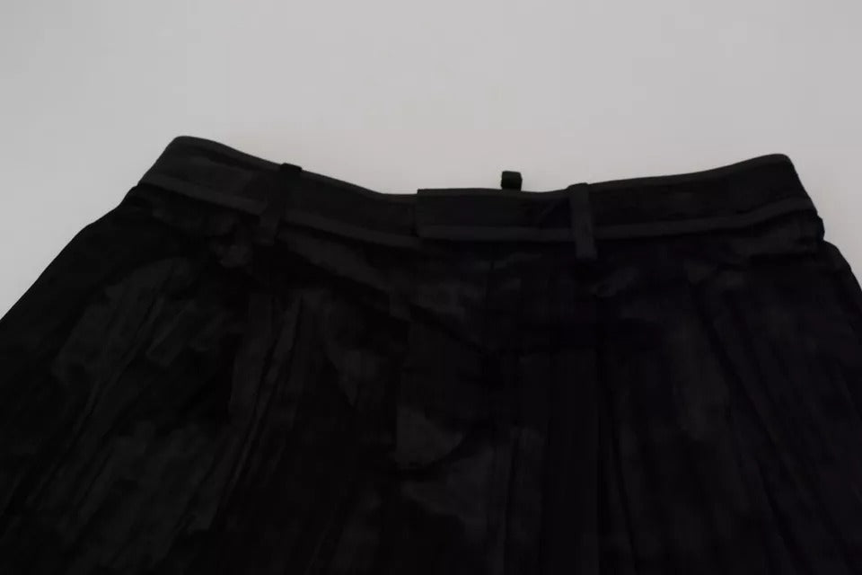 Dsquared² Black pleated high waist wide leg pants