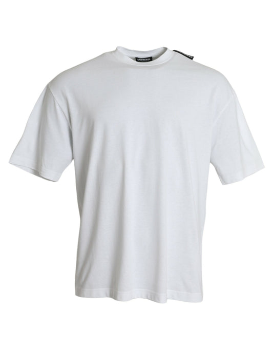 Balenciaga White cotton jersey crew neck T-shirt