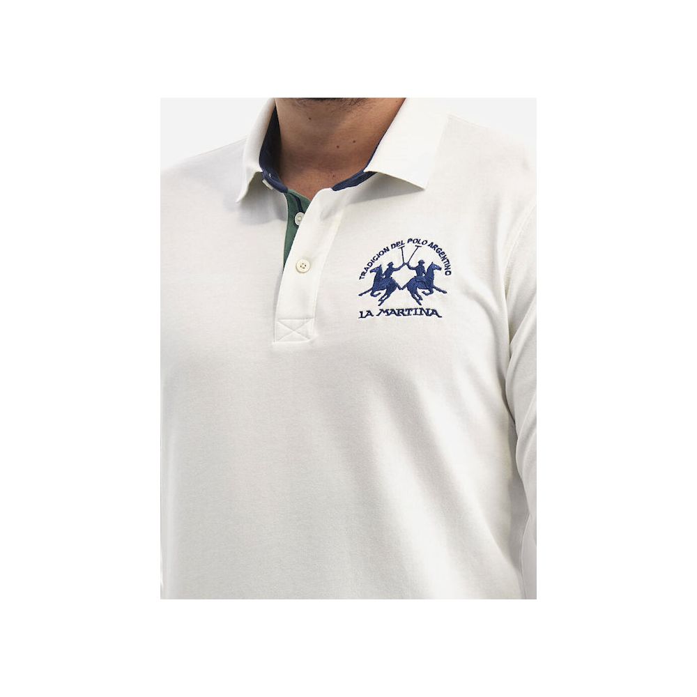 La Martina Weißes Baumwoll-Poloshirt