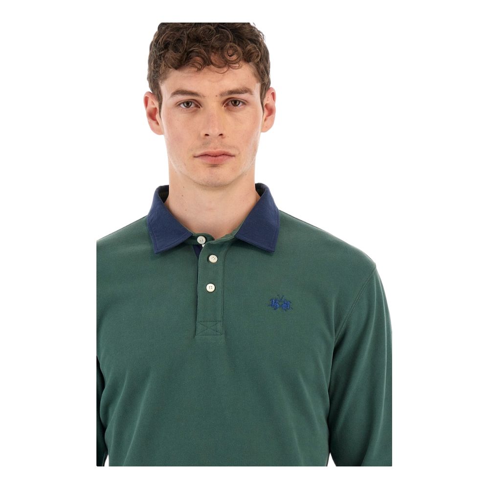 La Martina Grünes Baumwoll-Poloshirt