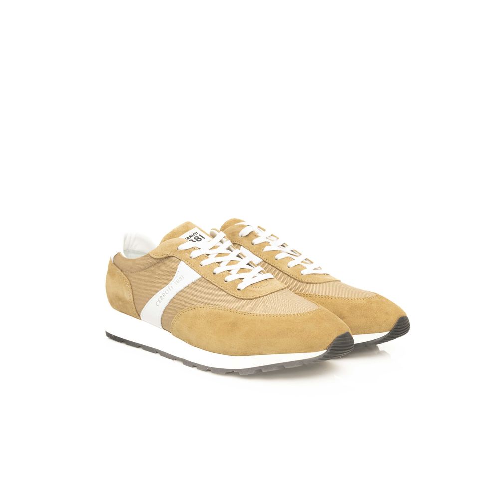 Cerruti 1881 Beige Calfskin Men's Sneakers