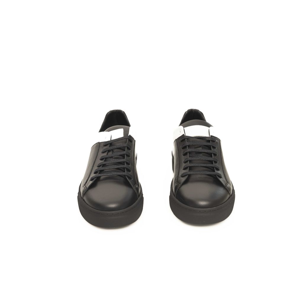 Cerruti 1881 Black Leather Men's Sneakers