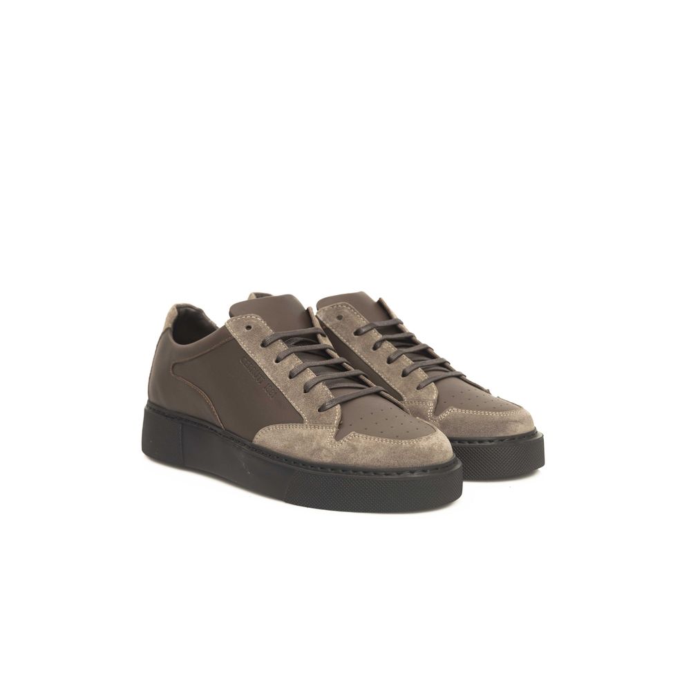 Cerruti 1881 Beige Leder Herren Sneaker