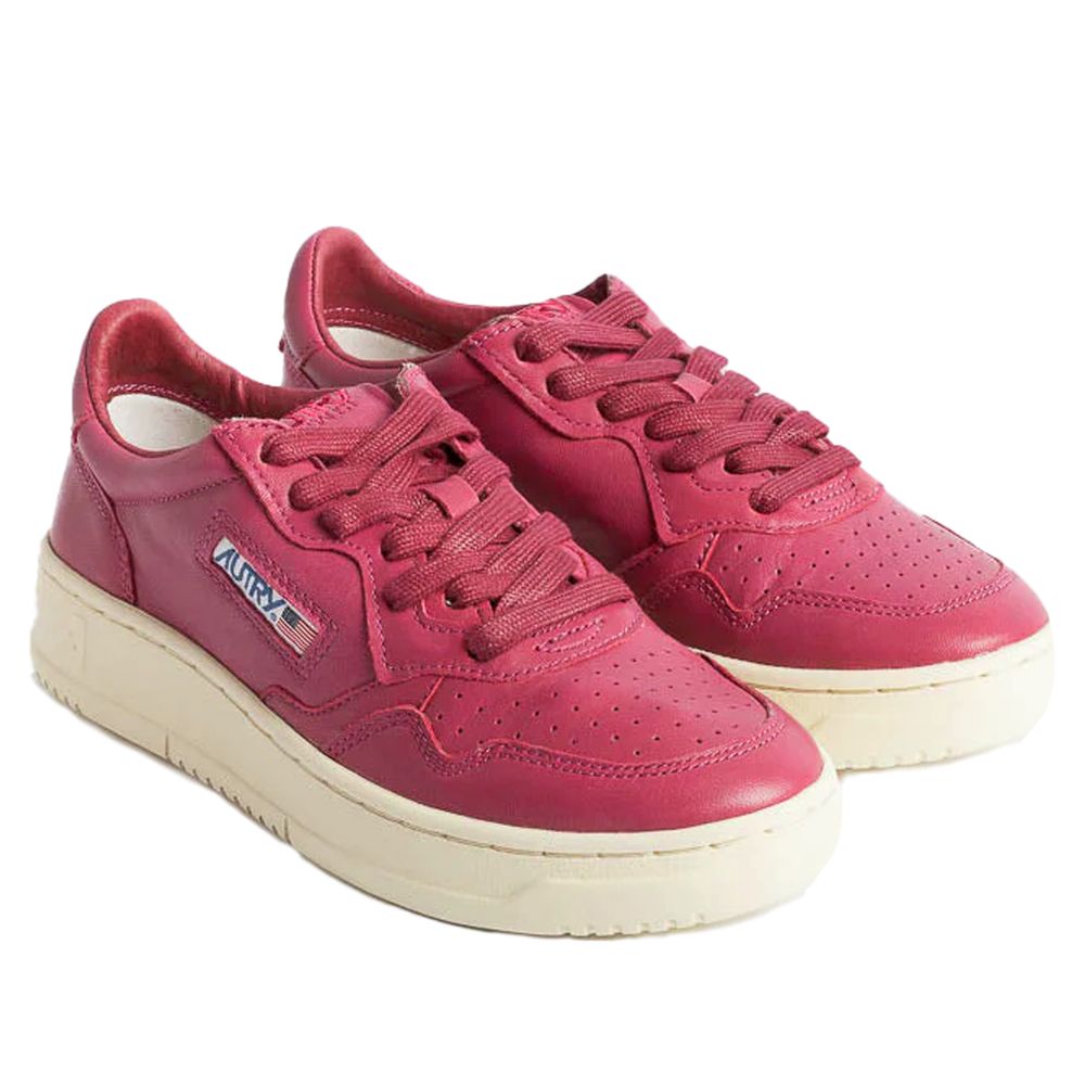 Autry Fuchsia Leather Di Capra Sneakers