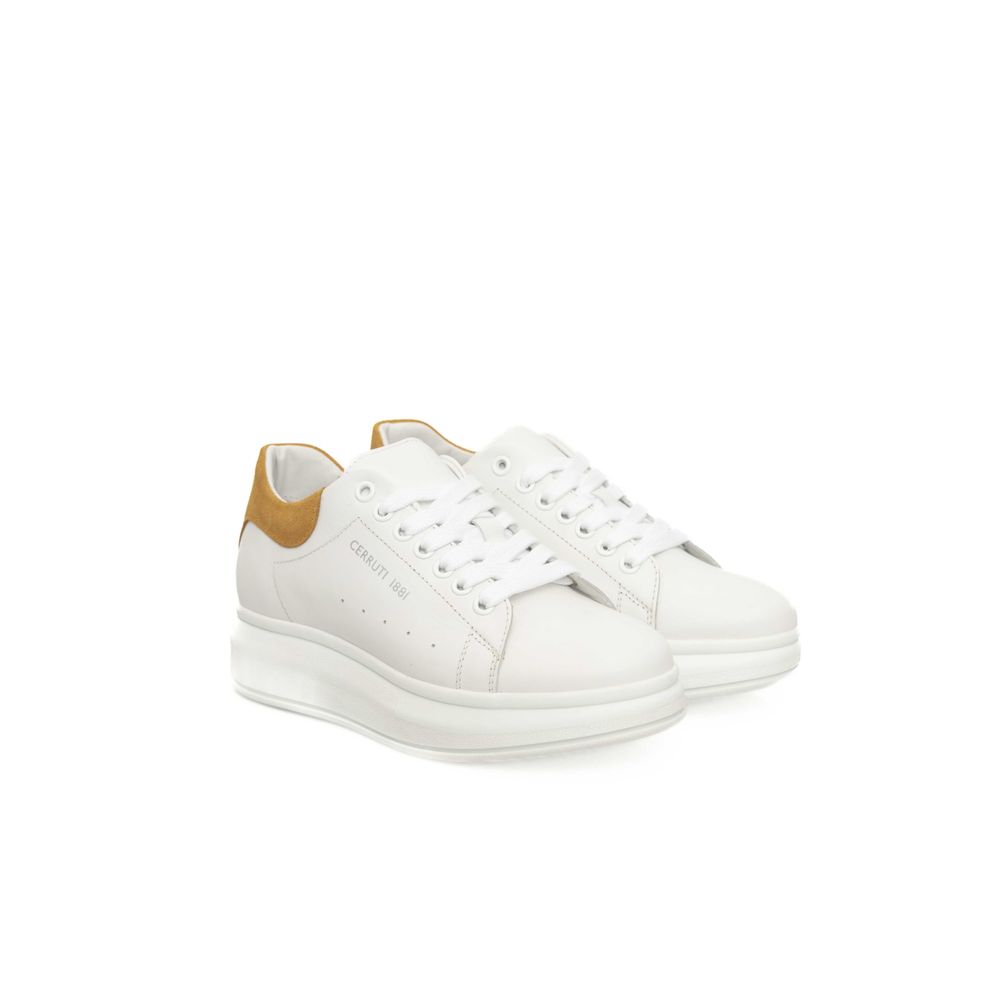 Cerruti 1881 White Leather Women's Sneakers