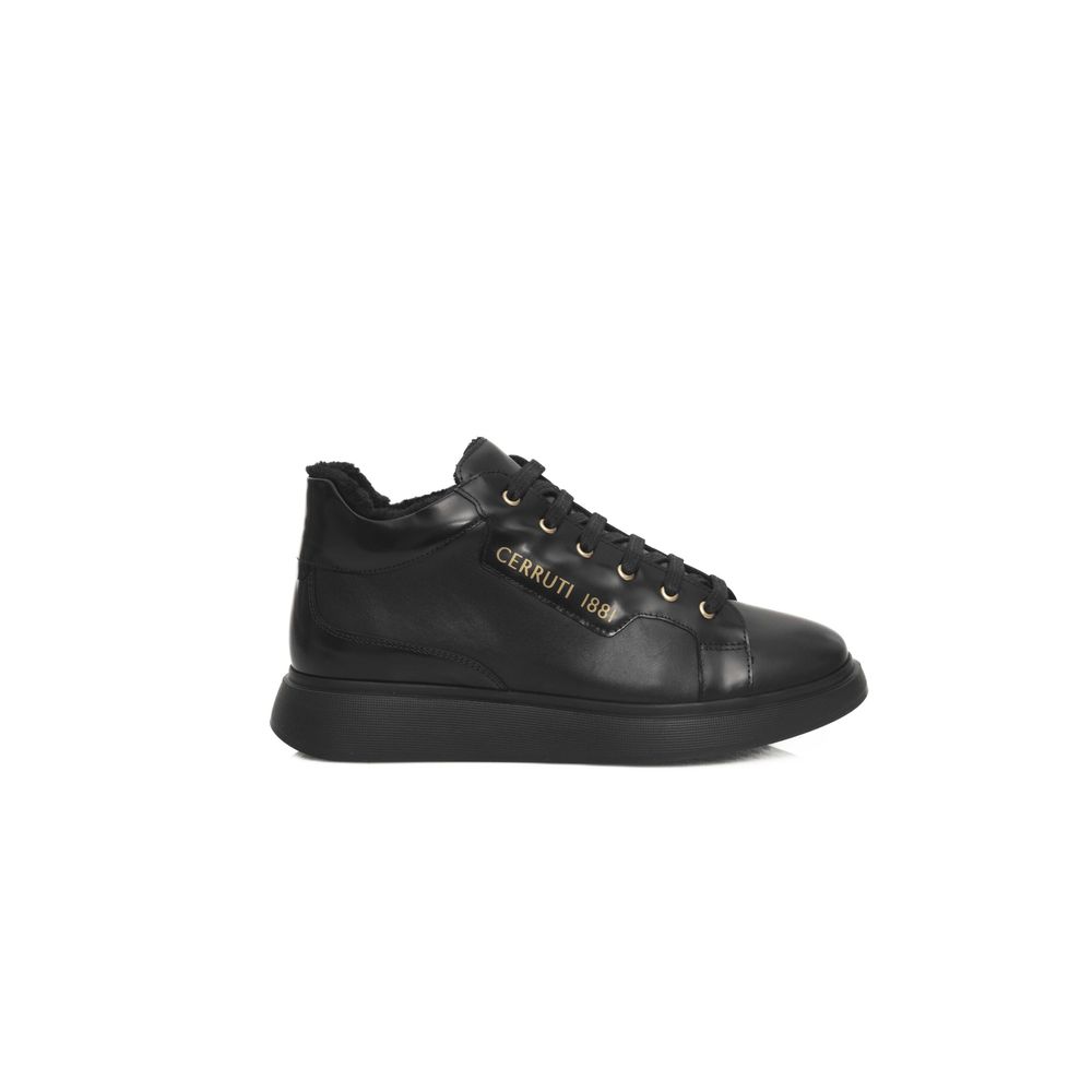 Cerruti 1881 Black Leather Women's Sneakers