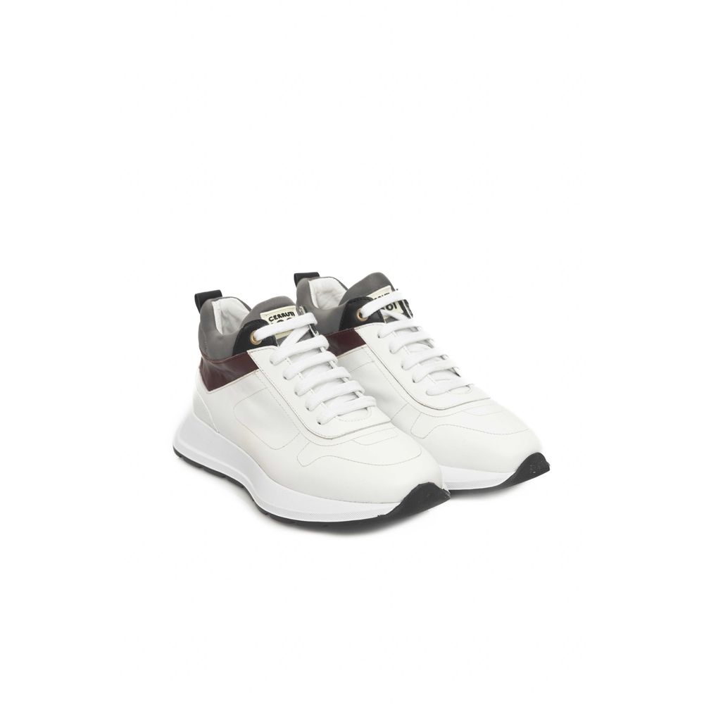 Cerruti 1881 White Leather Women's Platform Sneakers